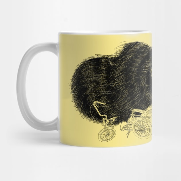 Recycling Bear Original Art on Vintage Bike by BullShirtCo